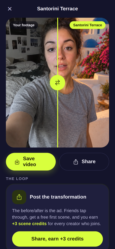 Backlot app showing a rendered scene